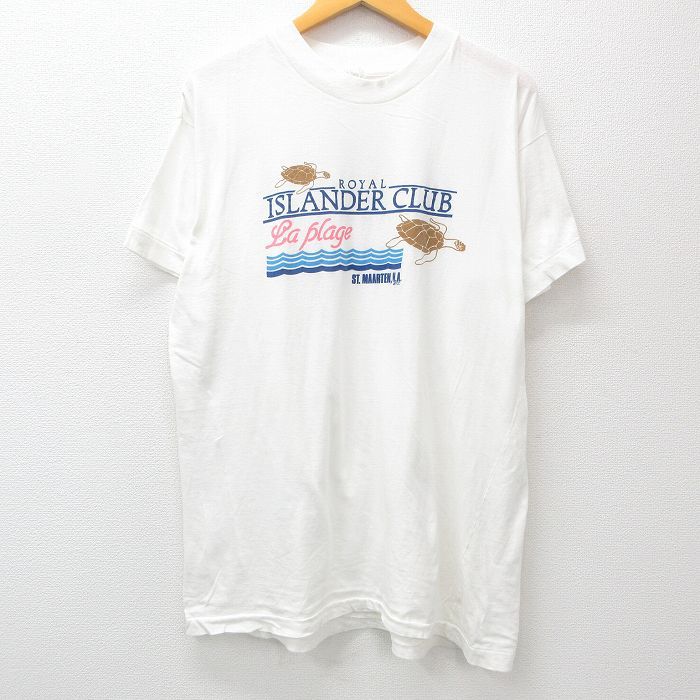 XL/古着 半袖 ビンテージ Tシャツ メンズ 90s カメ CLUB 大きいサイズ クルーネック 白 ホワイト 24jun27 中古