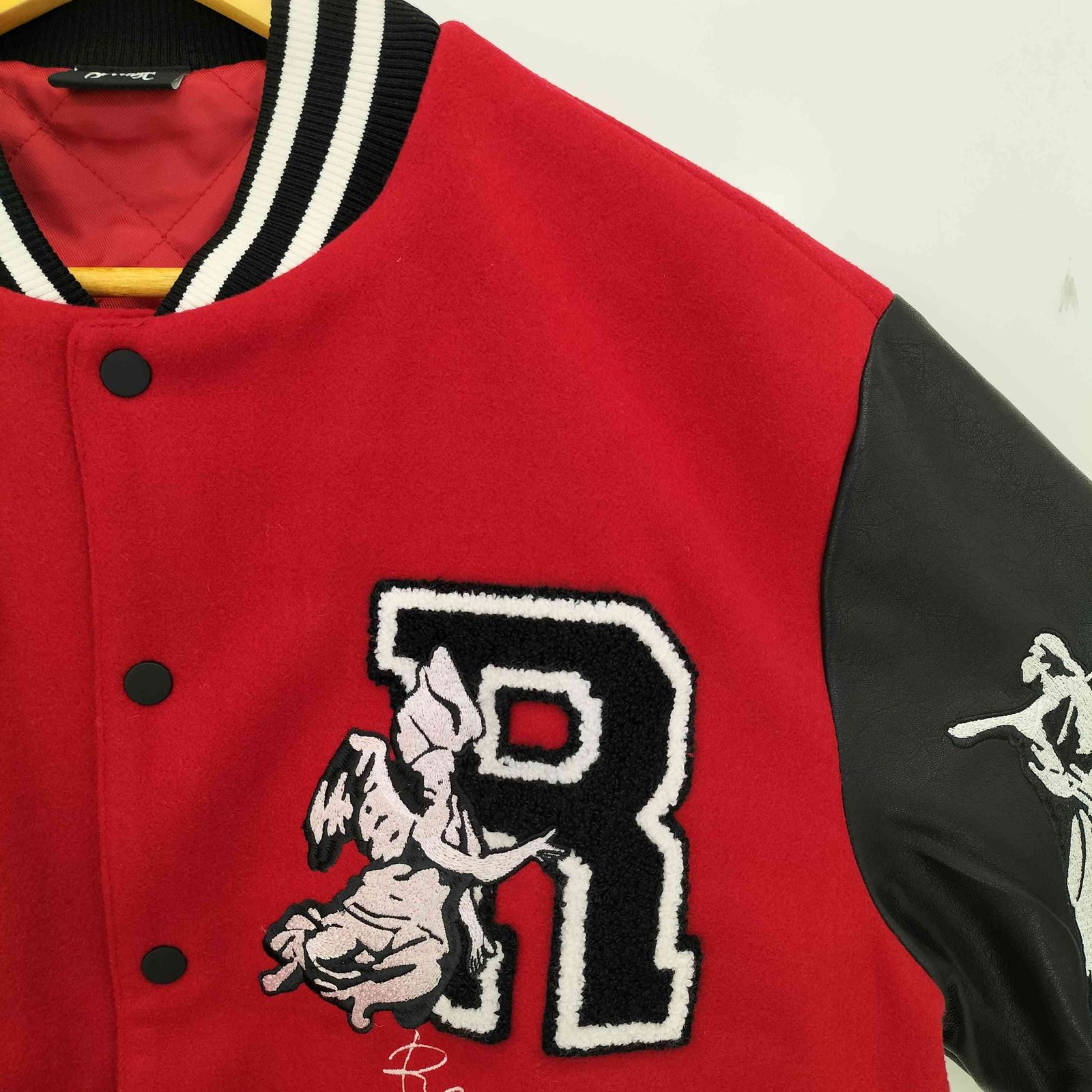 GR8REVENGE x KOSUKE KAWAMURA バーシティージャケット Revenge REVENGE KOSUKE KAWAMURA BLACK VARSITY JACKET | Grailed
