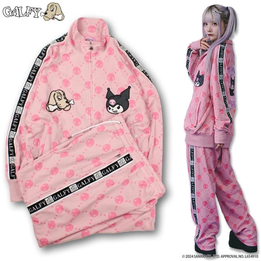 クロミ × ガルフィー ガルフィーセットアップL GALFY×KUROMI/ガルフィー×クロミ ドクロだらけセットアップ(MENS
