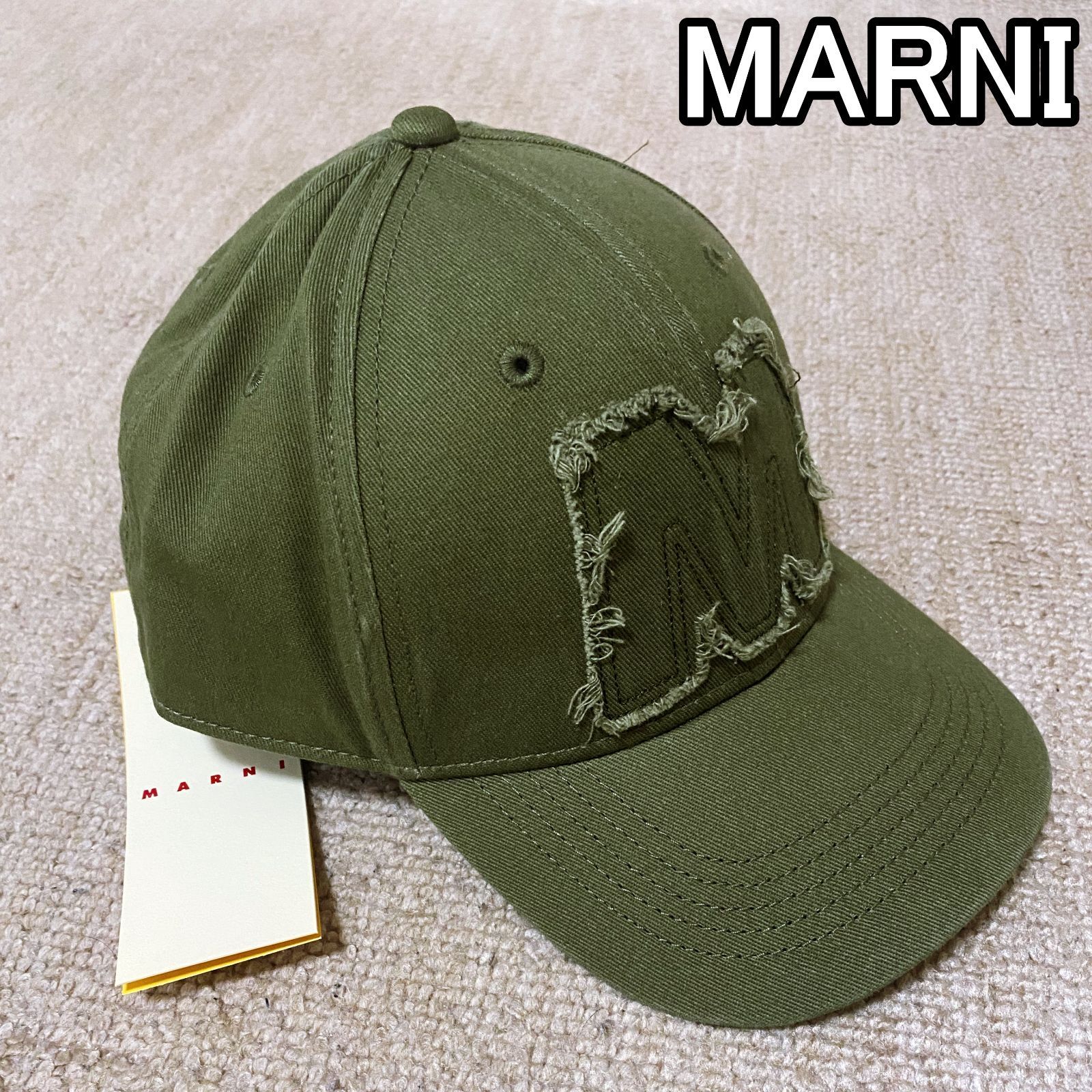 新品タグ付 MARNI マルニ ロゴ 帽子 ベースボール キャップ グリーン
