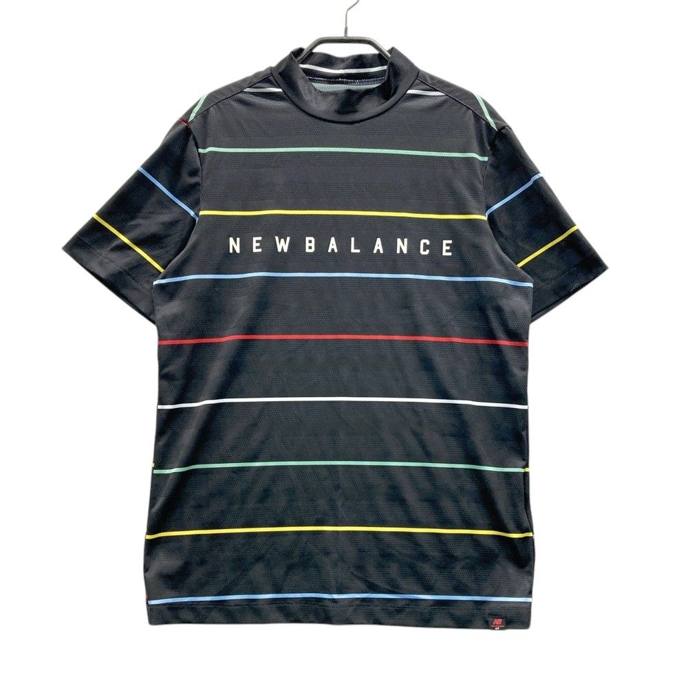 サイズ：4 NEW BALANCE GOLF ニューバランス  ハイネック 半袖Tシャツ ボーダー柄 ブラック系 [240101506519] ゴルフウェア メンズ ストスト