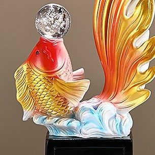 鯉 魚の置物 聚寶盆 風水グッズ 招財 商売繁盛祈願 金運アップ 開運 鯉