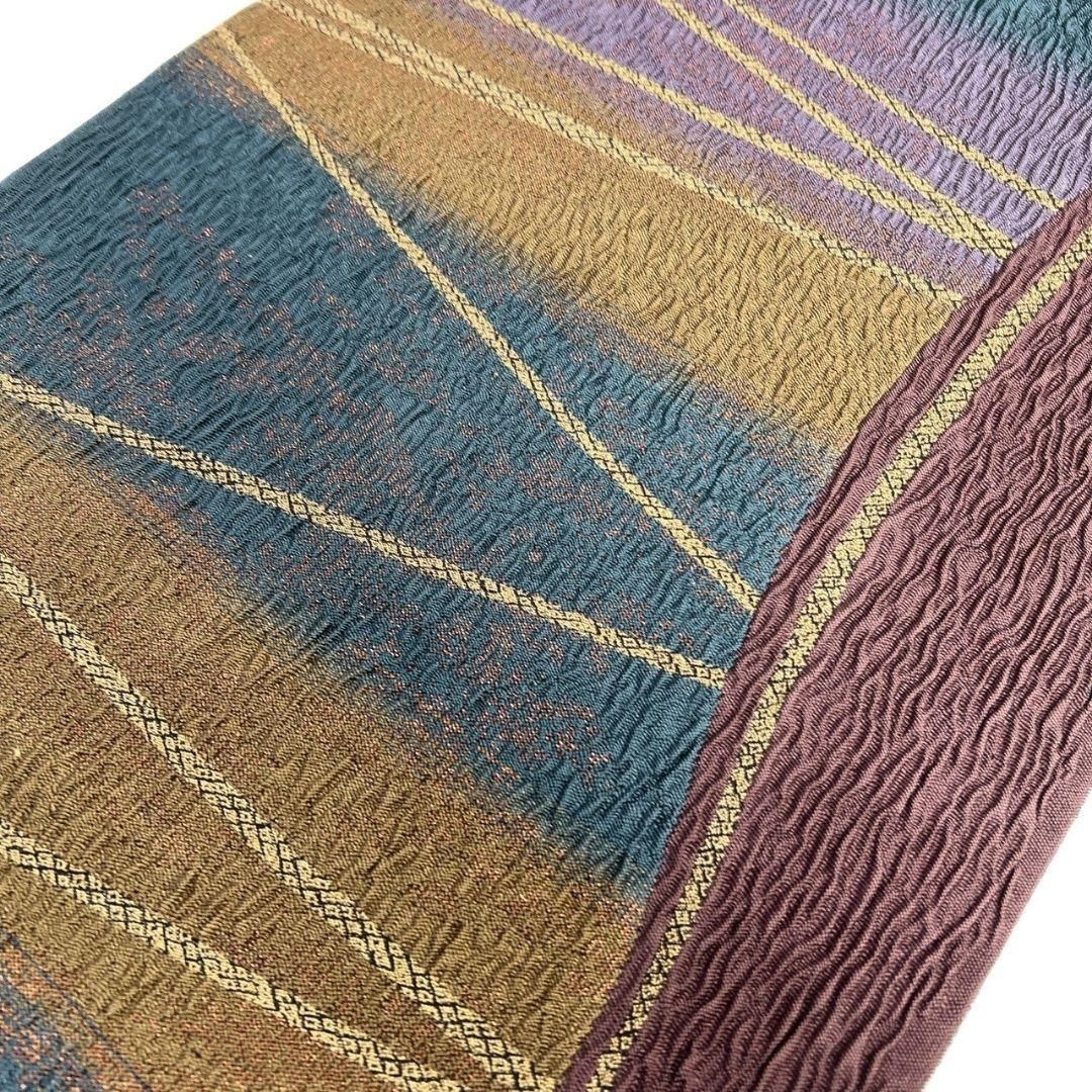 未着用 袋帯 膨れ織 横縞 流線 グラデーション 着物 053a p - メルカリ 