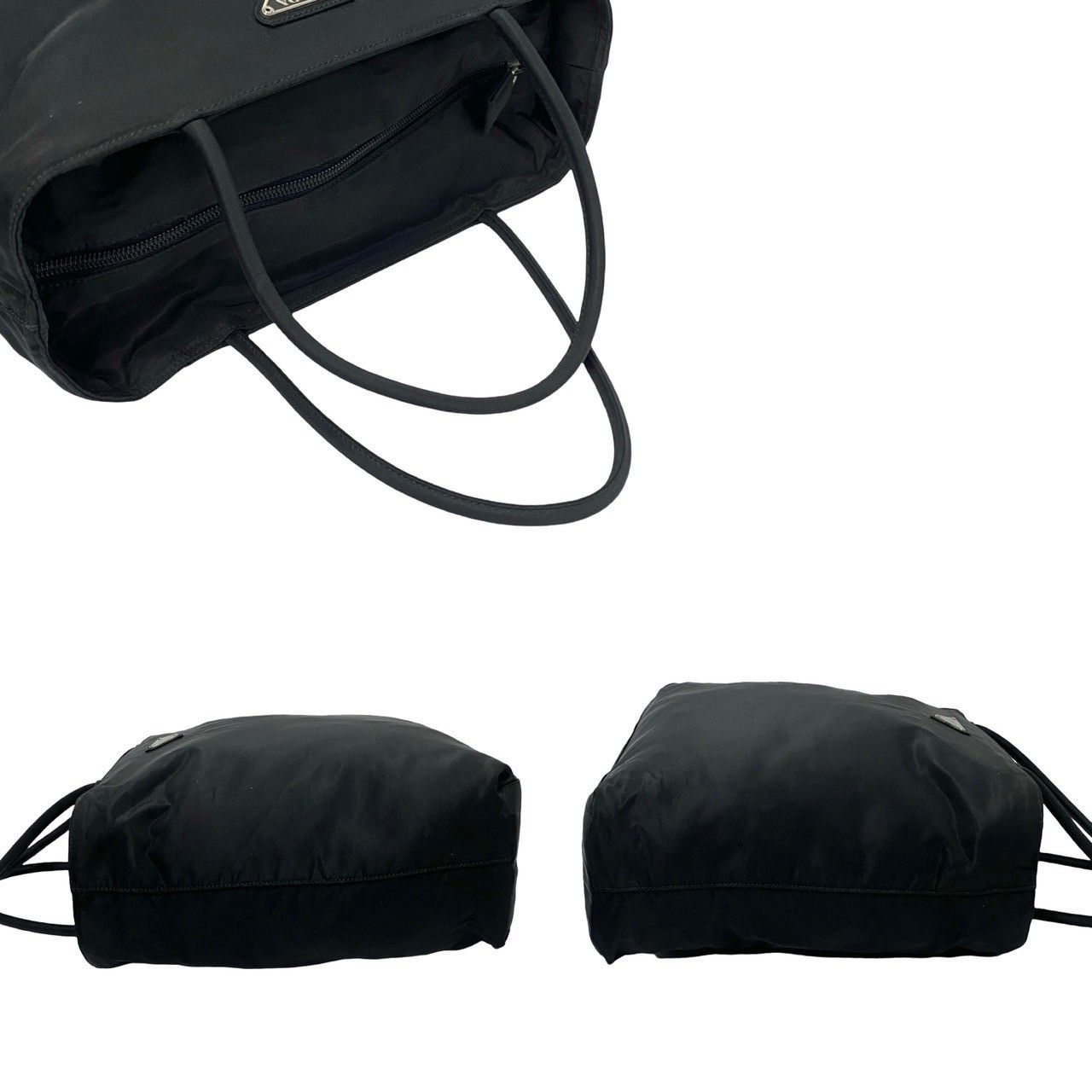 極 美品 希少品 PRADA プラダ 三角ロゴ プレート 金具 ナイロン