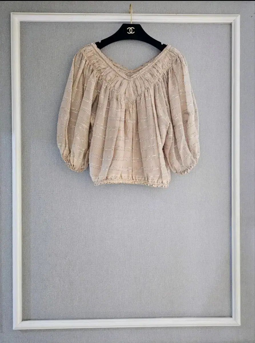 時間_ size 66 シルクブレンド ストライプ ブラウス