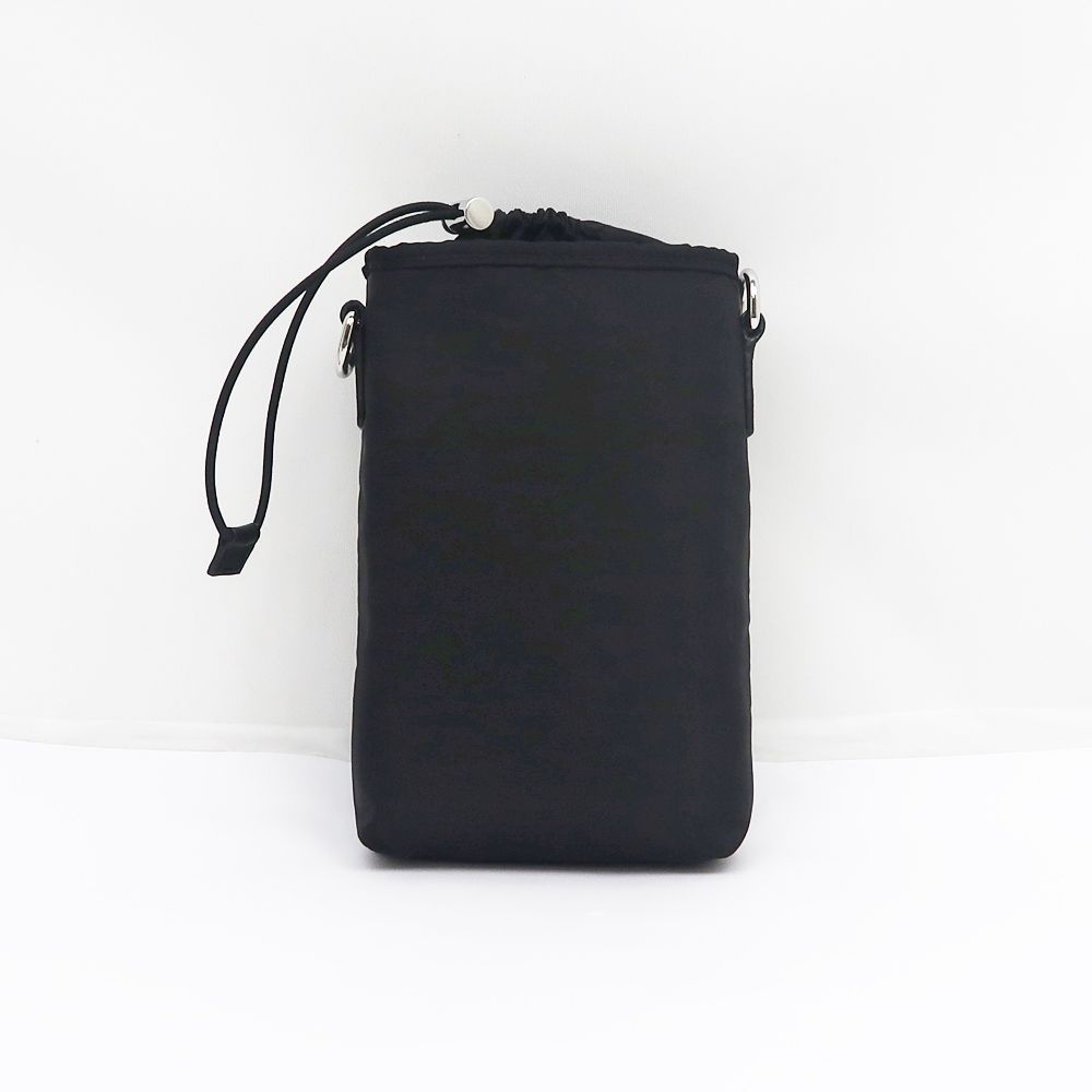 名東 プラダ 2ZH255 Re-Nylon ナイロン スマートフォンケース ミニショルダーバッグ ブラック 黒 シルバー金具 メンズ レディース
