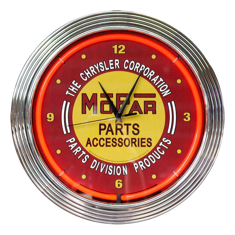 壁掛け 時計 ネオンクロック MOPAR PARTS ACCESSORIES モパー レッドネオン 直径38cm アメ車 ガレージ ネオン管 アメリカ雑貨  - メルカリ