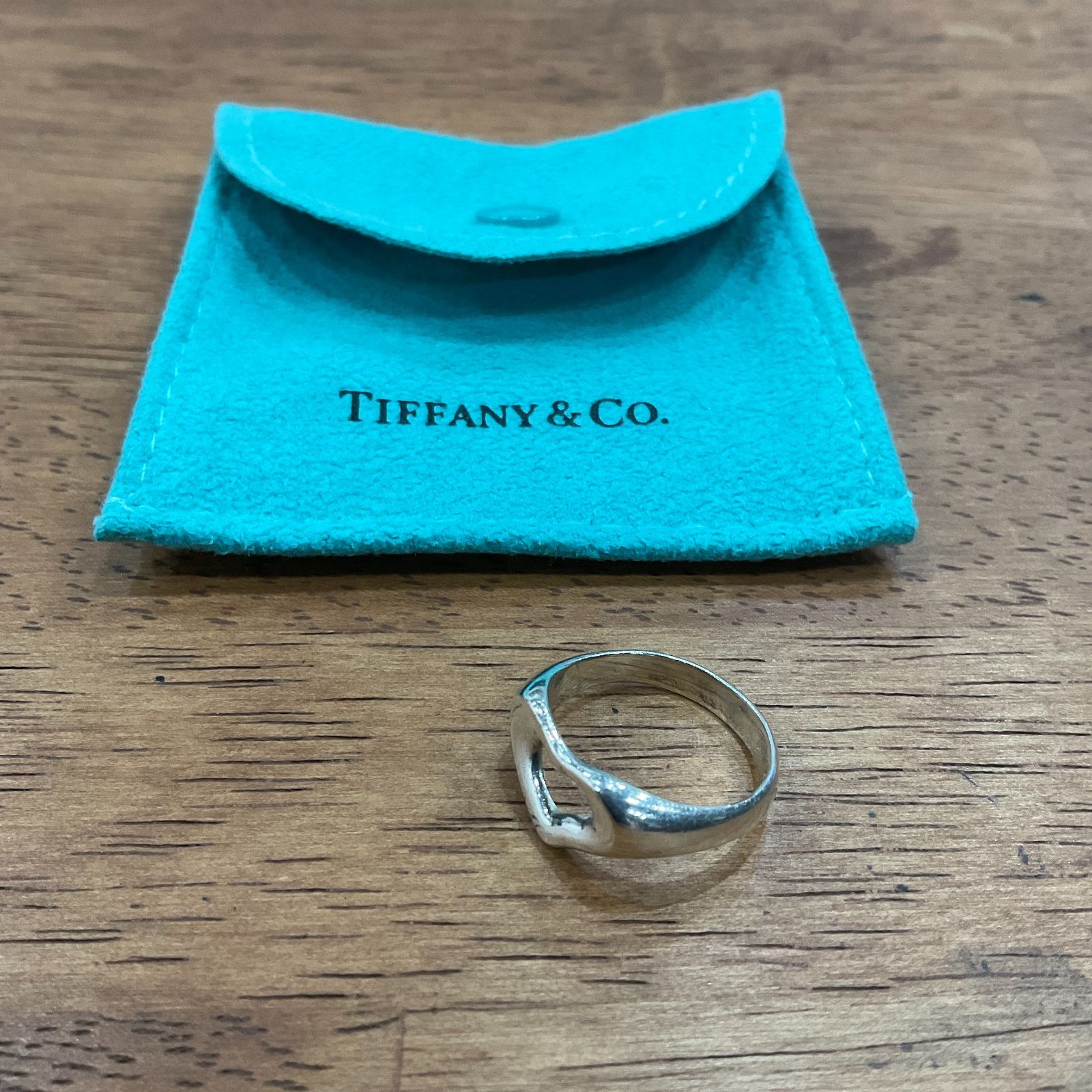 【美品】10号 ティファニー Tiffany オープンハート　リングSV925 ティファニー Sv925 オープンハートリング B25064959