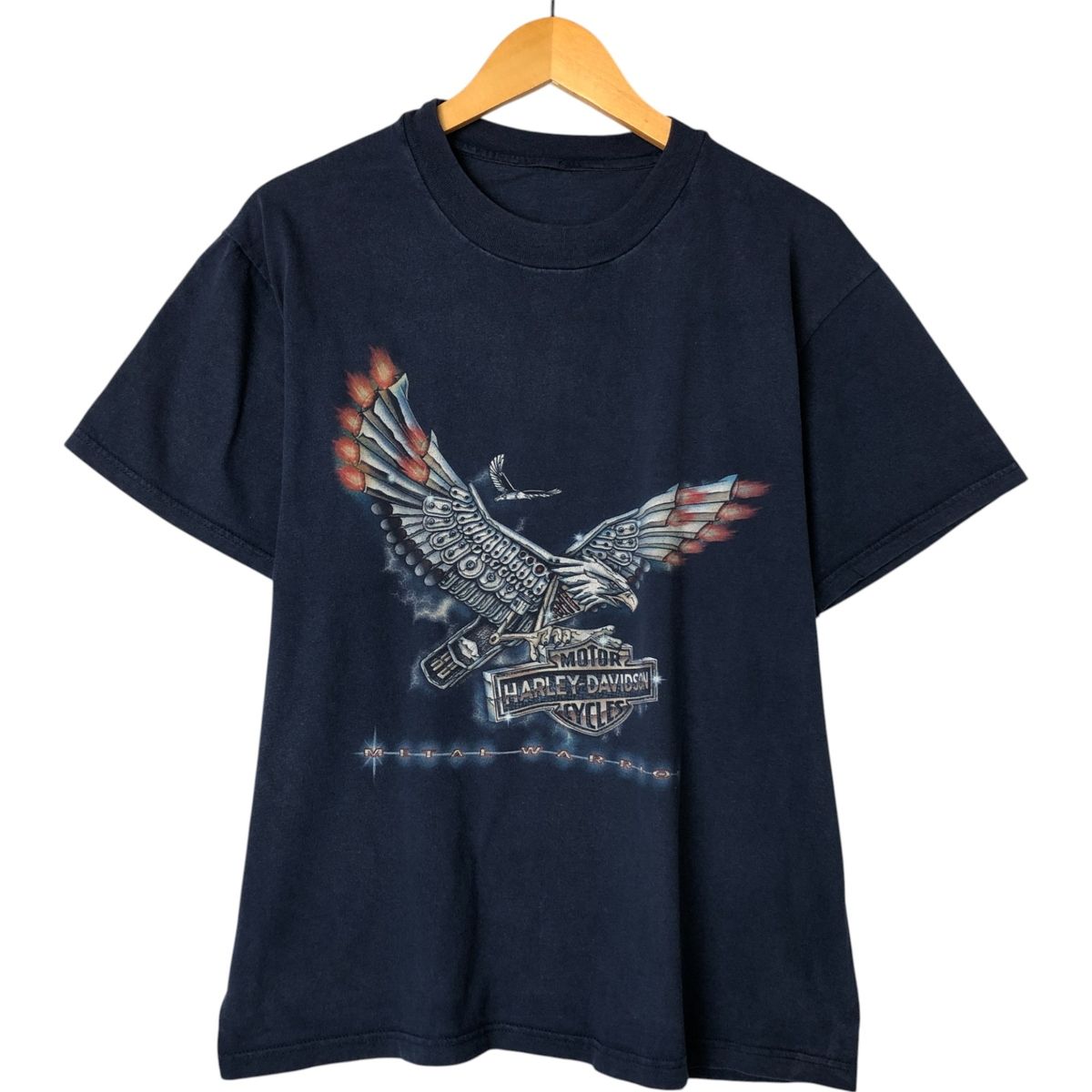古着 90年代 ハーレーダビッドソン Harley-Davidson 鷲柄 イーグル柄 モーターサイクル バイクTシャツ メンズM相当|eaa558234