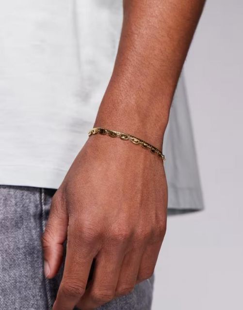 【送料無料】 エイソス メンズ ブレスレット・バングル・アンクレット アクセサリー ASOS DESIGN waterproof stainless steel 2 pack marina bracelet in gold tone GOLD