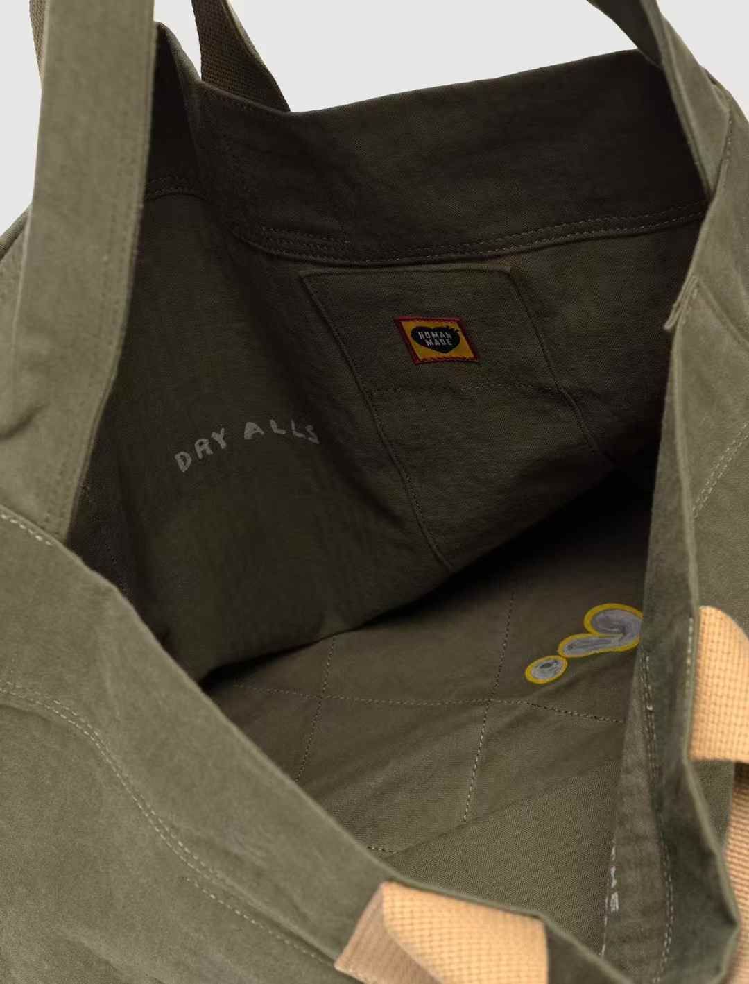 HUMAN MADE ミリタリーグリーン ショルダートートバッグ HUMAN MADE ミリタリーグリーン ショルダートートバッグ - メルカリ
