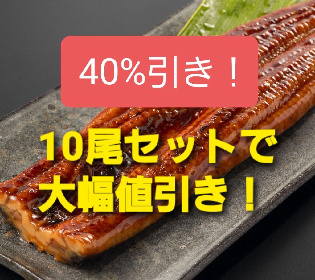 大幅値引！うなぎ蒲焼Mサイズ10尾セット・タレ山椒付