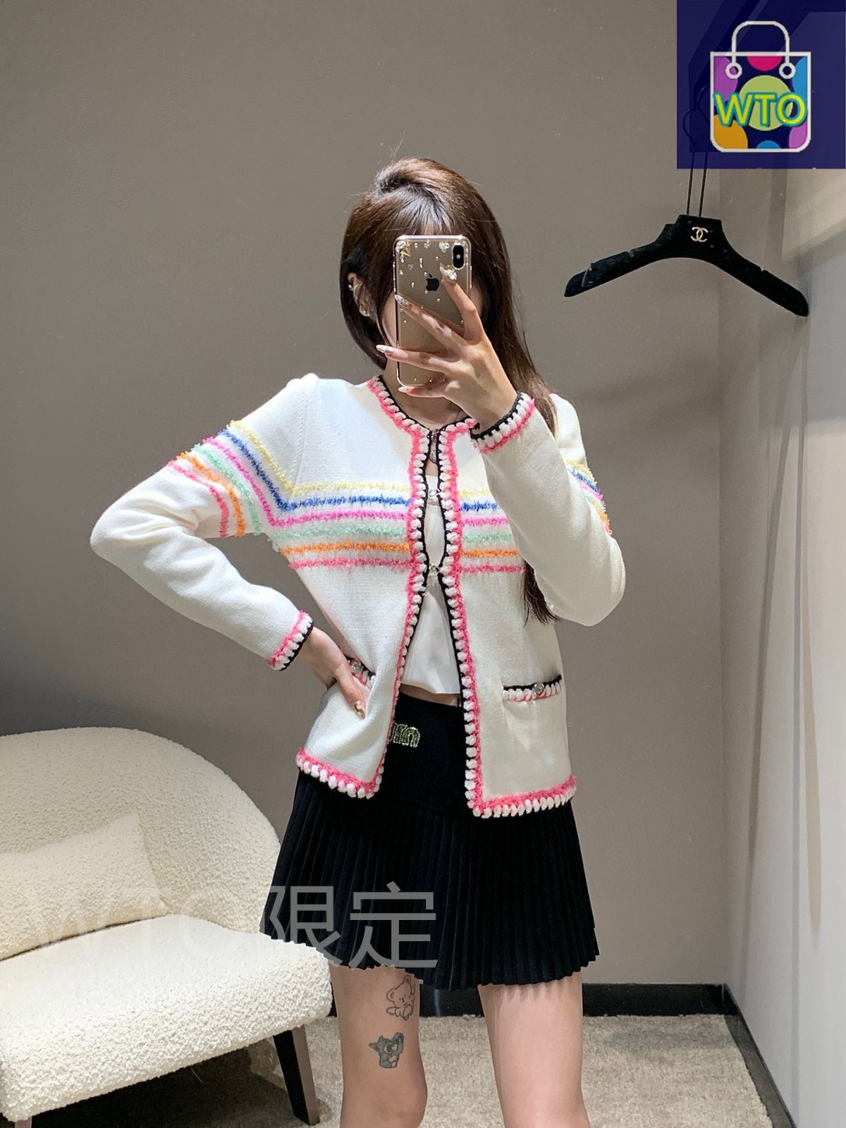 本日春特売2万円オフCHANEL レッド ストライプ カーディガン　ニット　42 楽天市場】シャネル（カーディガン・ボレロ｜トップス