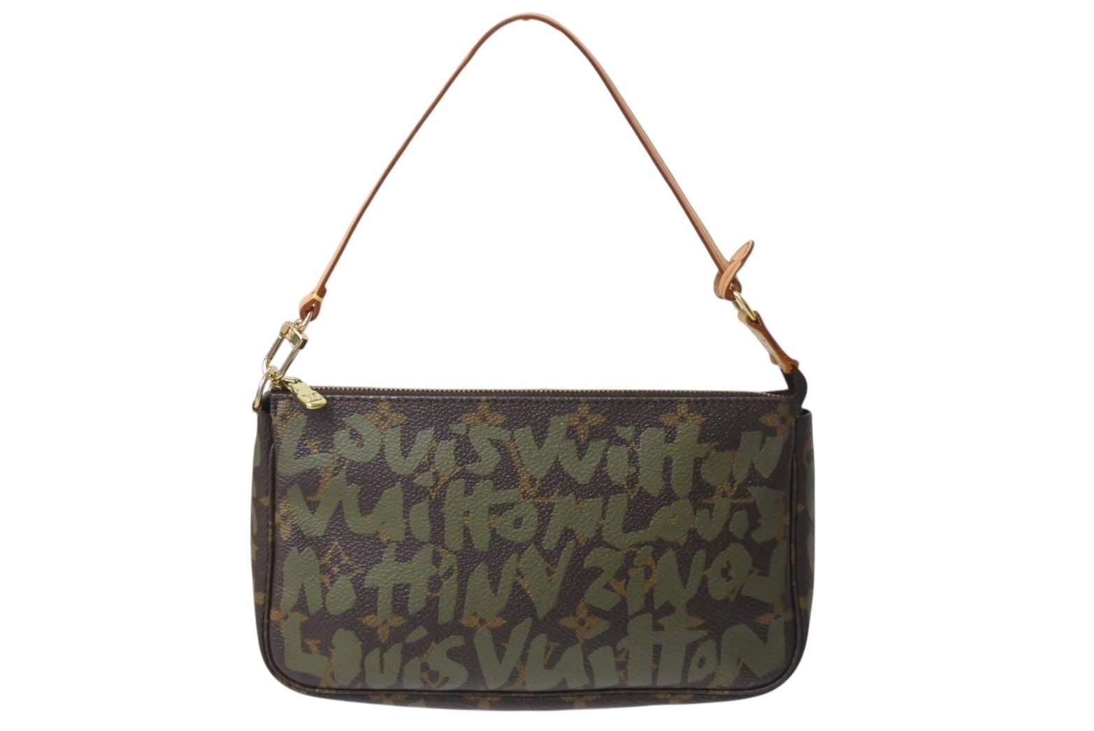 LOUIS VUITTON ルイヴィトン ポシェットアクセソワールモノグラムグラフィティ M92191 ハンドバッグ カーキ 4b003539