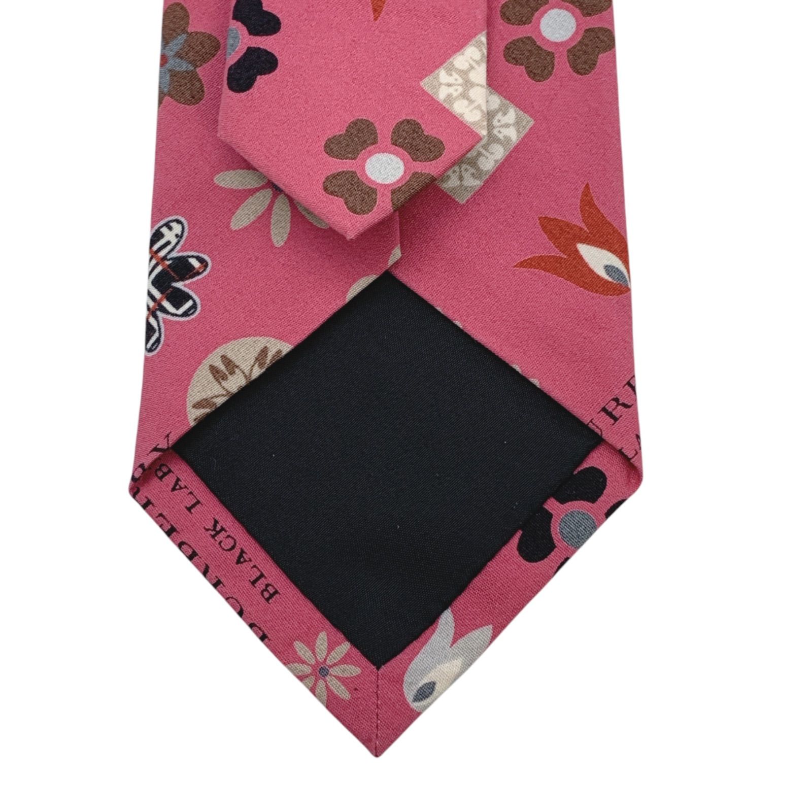 バーバリー ブラックレーベル マルチカラーモノグラム ネクタイ ピンク