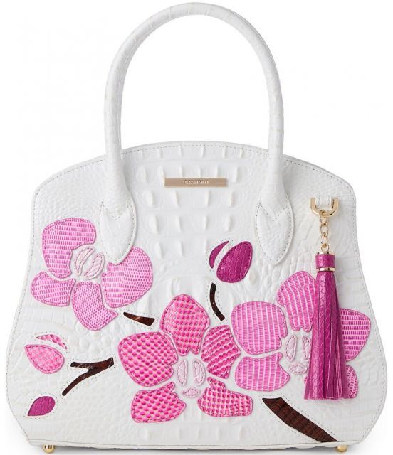 【送料無料】 ブランミン レディース ハンドバッグ バッグ Anabas Collection Sea Salt White Rosetta Satchel Bag Sea Salt White