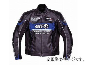 2輪 エルフ フェイクレザーブルゾン ブラック/ブルー 選べる3サイズ EL-4243