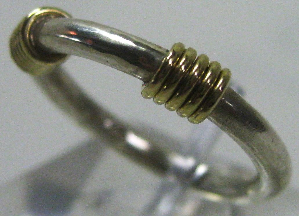 美品 ティファニーシルバー925 18金 リング バンドウィズ2ワイヤー #11