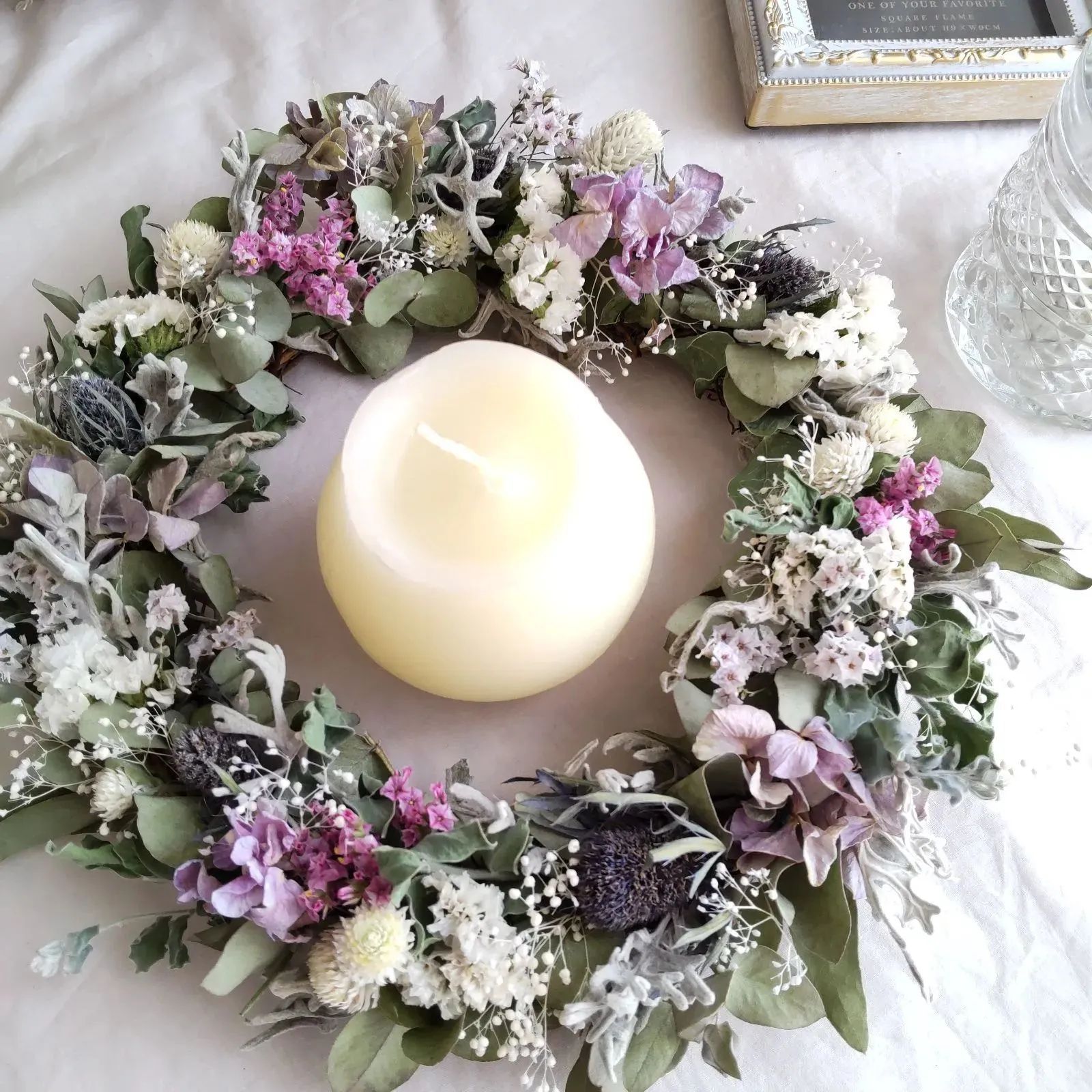 ドライフラワー リース グリーンリース ユーカリとエリンジューム