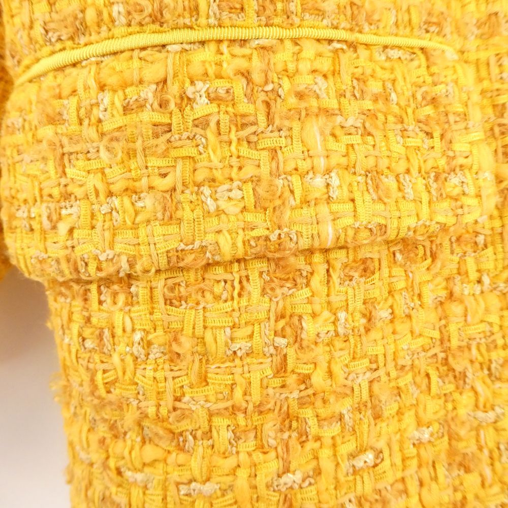 美品 Drawer ドゥロワー 6522-299-0563 ツイードジャケット 36 ウール