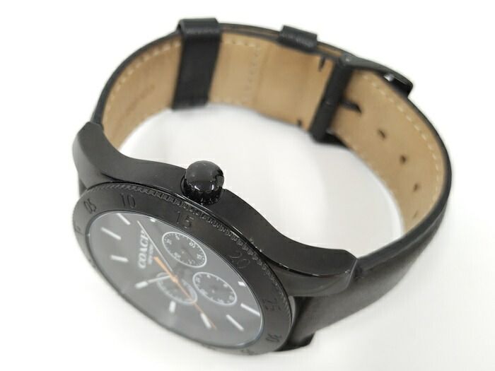 COACH 腕時計 SS クオーツ 革ベルト ブラック ブッラク文字盤 CA.133.2.34.1948