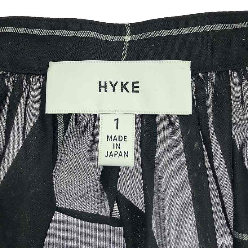 新品/未使用　HYKE PLAID GATHERED SHIRT シャツ HYKE / ハイク | 2022SS | PLAID GATHERED SHIR / バンドカラー