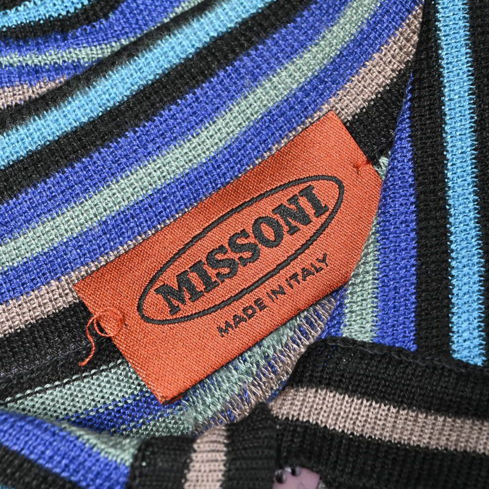 MISSONI SPORT ニット ポロシャツ MISSONI ミッソーニ 半袖 ポロシャツ ニット イタリア製 総柄
