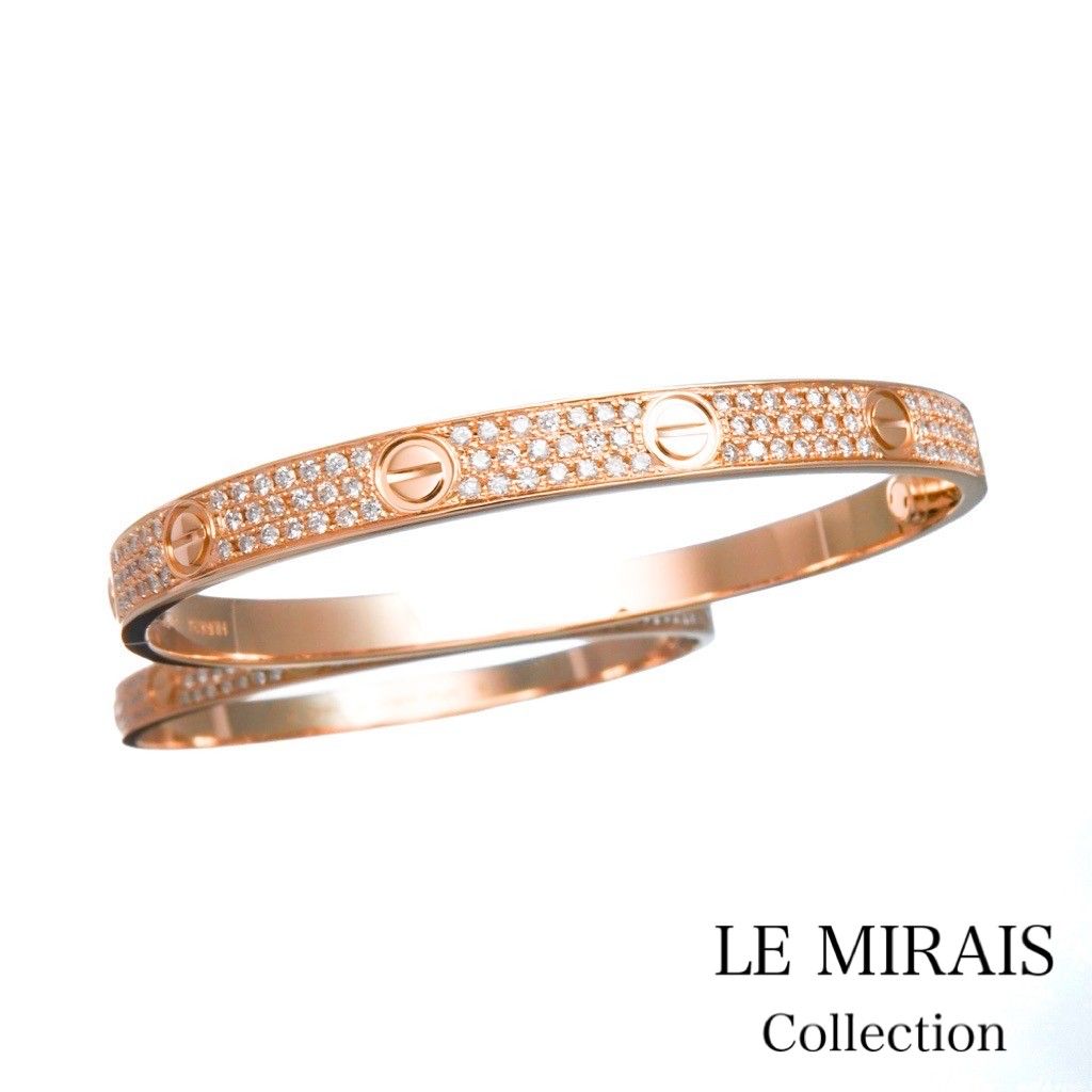 仕上済】カルティエ ラブブレス #19 新型 PG ダイヤ 19 K18PG メンズ  