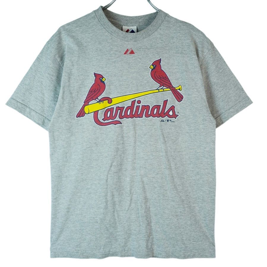 グッドスタイル90SビンテージMajesticマジェスティック×MLBメジャーリーグCardinalsカージナルズ半袖ベースボールシャツグレー系n24258 MajesticマジェスティックMLBセントルイスカージナルスSt. Louis