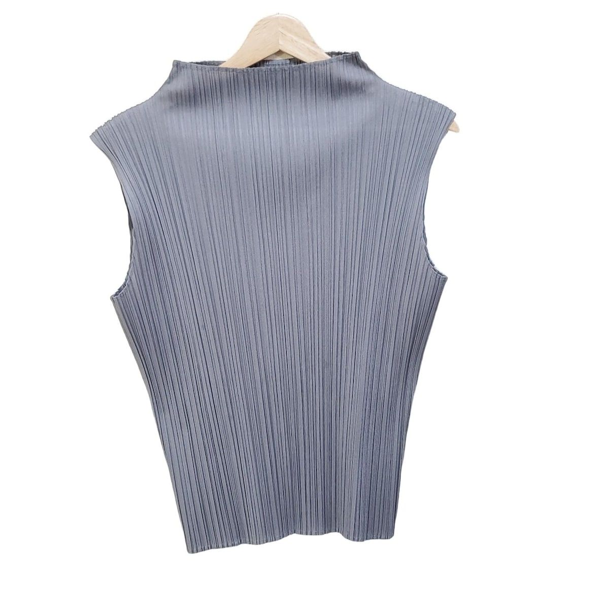 PLEATS PLEASE プリーツプリーズ ノースリーブカットソー サイズ3 L レディース - グレー ハイネック|プリーツ
