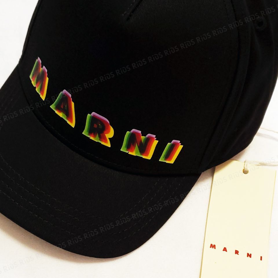 MARNI kidsマルニ キッズ 大人もOK 黒 ロゴ キャップ 帽子 56cm