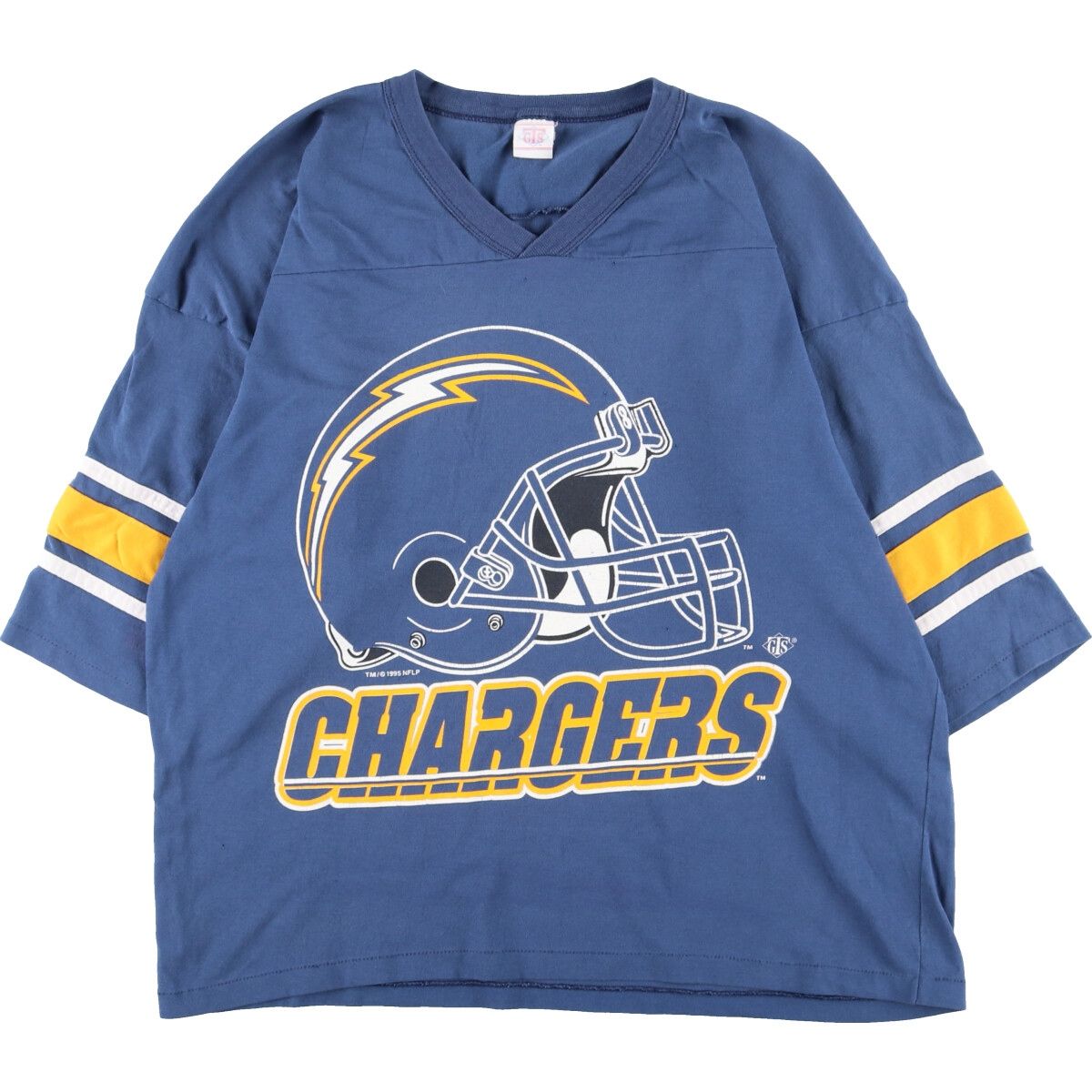 古着 90年代 GTS NFL LOS ANGELES CHARGERS ロサンゼルスチャージャーズ フットボール五分袖Tシャツ USA製 メンズXL/eaa440562