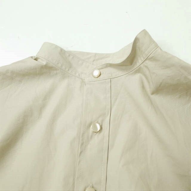 Scye x Drawer サイ ドゥロワー 21SS 別注 日本製 バンドカラープルオーバーシャツ 1221-31423 38 ベージュ SHIRT 長袖 ギャザー タック トップス g11354