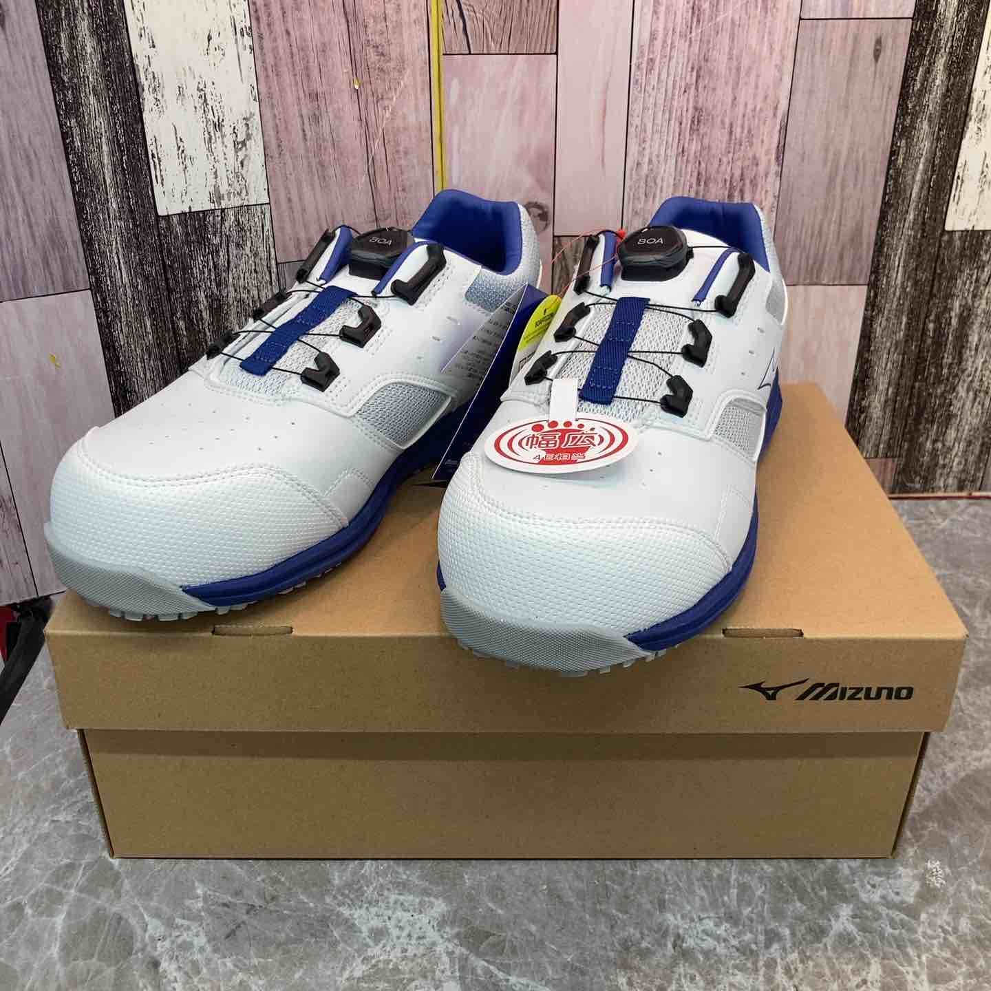 ミズノ MIZUNO ワークシューズ 26.0cm EEE ホワイト×ブルー F1GA241501 八潮店