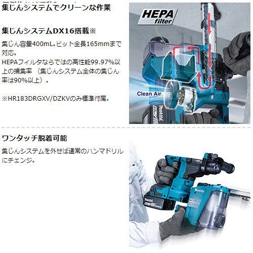 正規店] マキタ 18mm 充電式 ハンマドリル HR183DRGX フルセット 
