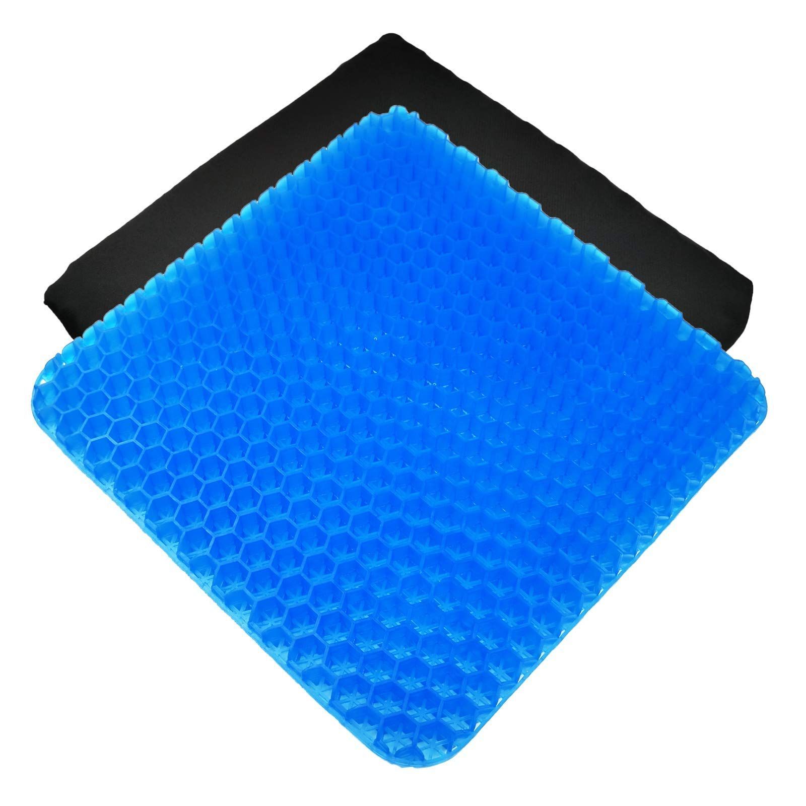 新品 ゲルクッション 大きめ 42×42×3.5cm 座布団 イス クッション ジェルクッション 二重 ハニカム クッション 無重力 通気 体圧分散 滑り止め テレワーク 自宅 オフィス 車椅子 運転席に適用 