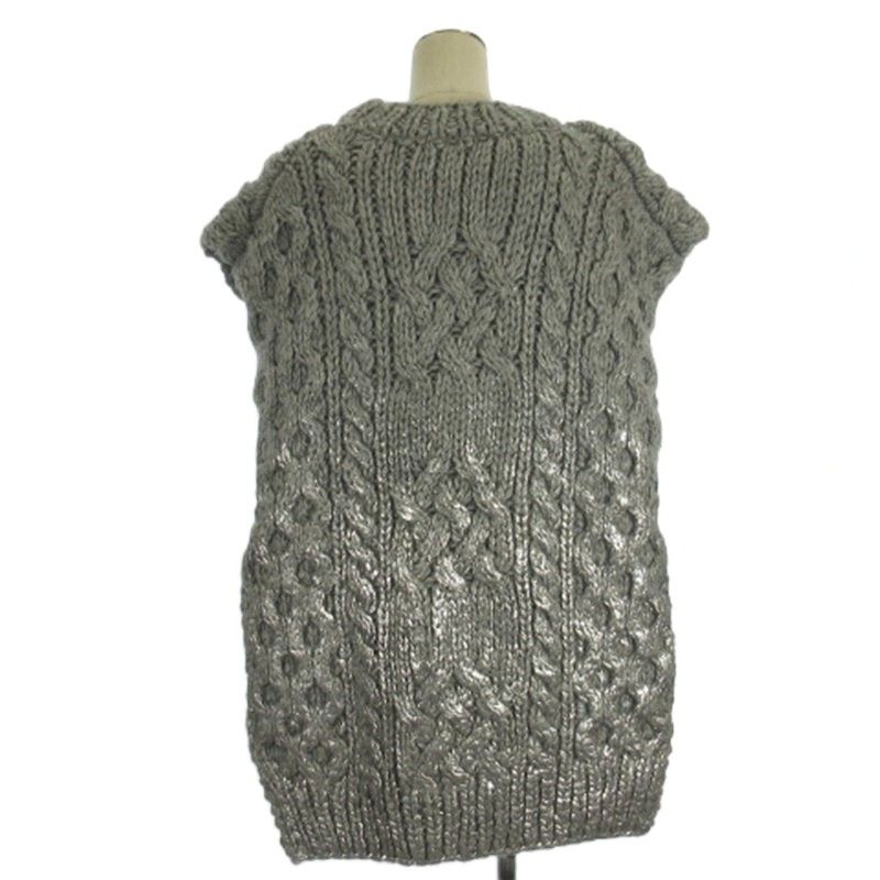 メゾンスペシャル MAISON SPECIAL Metallic Foil Cable Vest