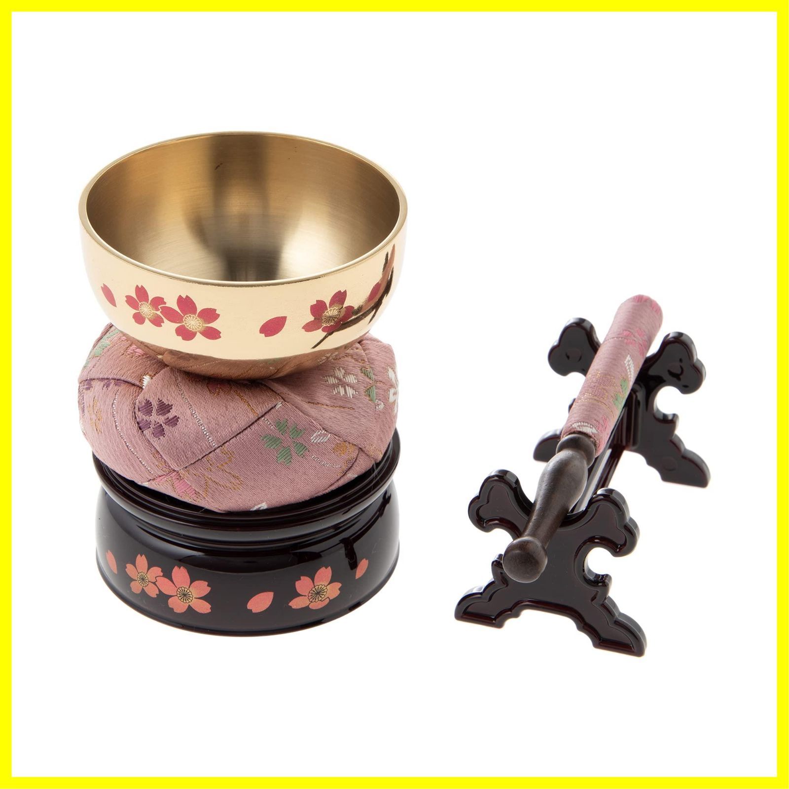 商品 2.5寸 りん 仏壇りん 現代 仏具 蒔絵 小さい 蒔絵 本格 桜 毎日のお供え お参りに 手元供養 セット ペット 供養 狭い スペース おりん にも 真鍮 ブラス 製 ミニ 凛 とした 音色 リラックス サンメニー に りん直径