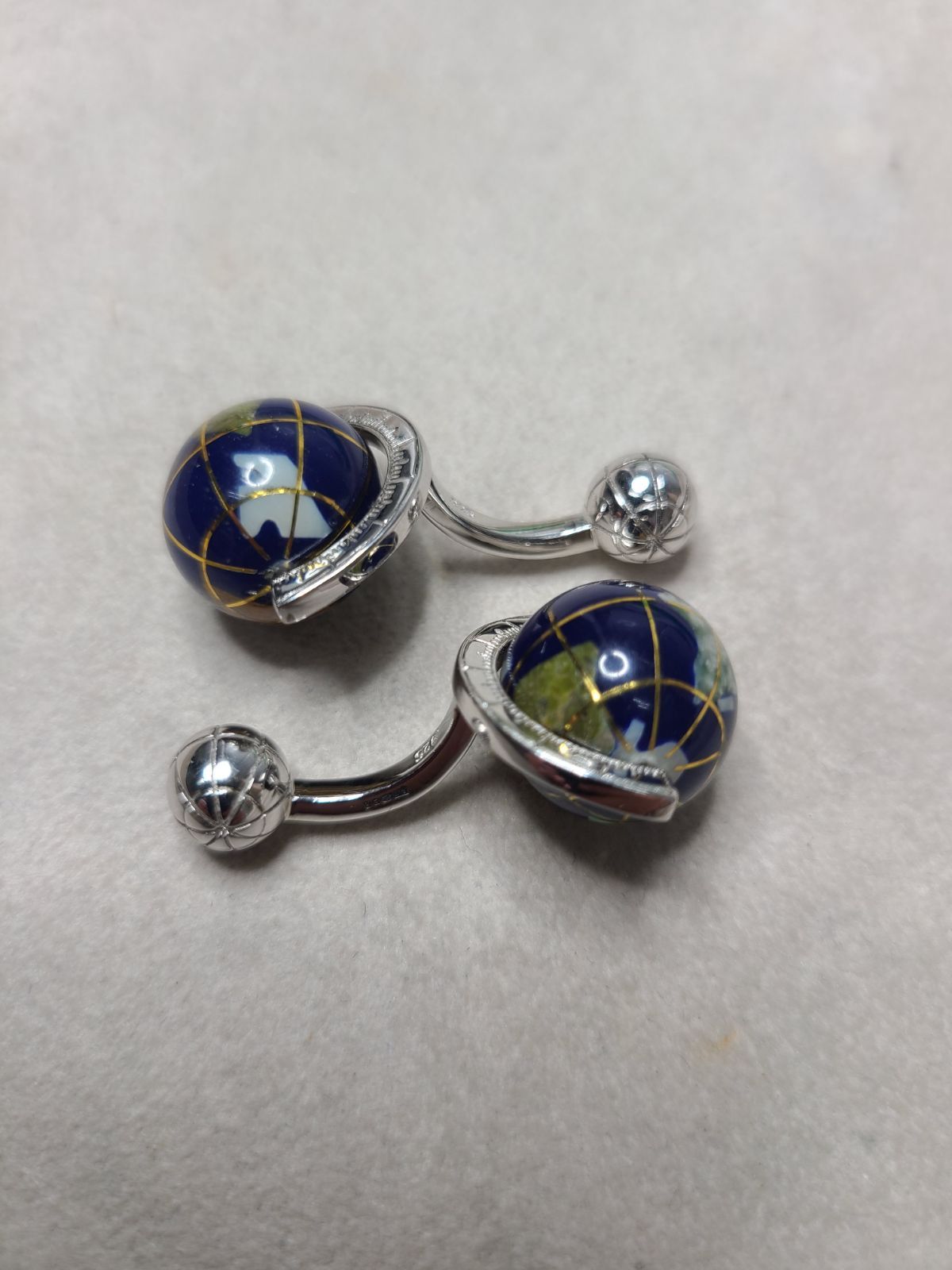 TATEOSSIAN タテオシアン 地球儀カフス ラペルピン 925