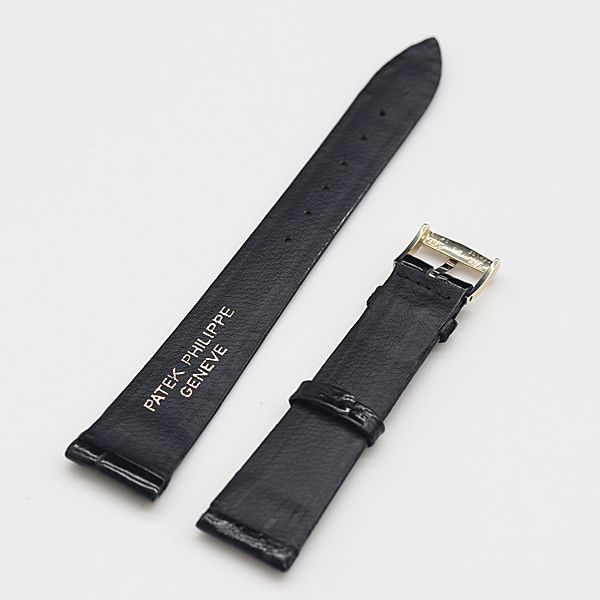 美品 パテックフィリップ 純正ベルト ブラック レザー 18mm用 メンズ