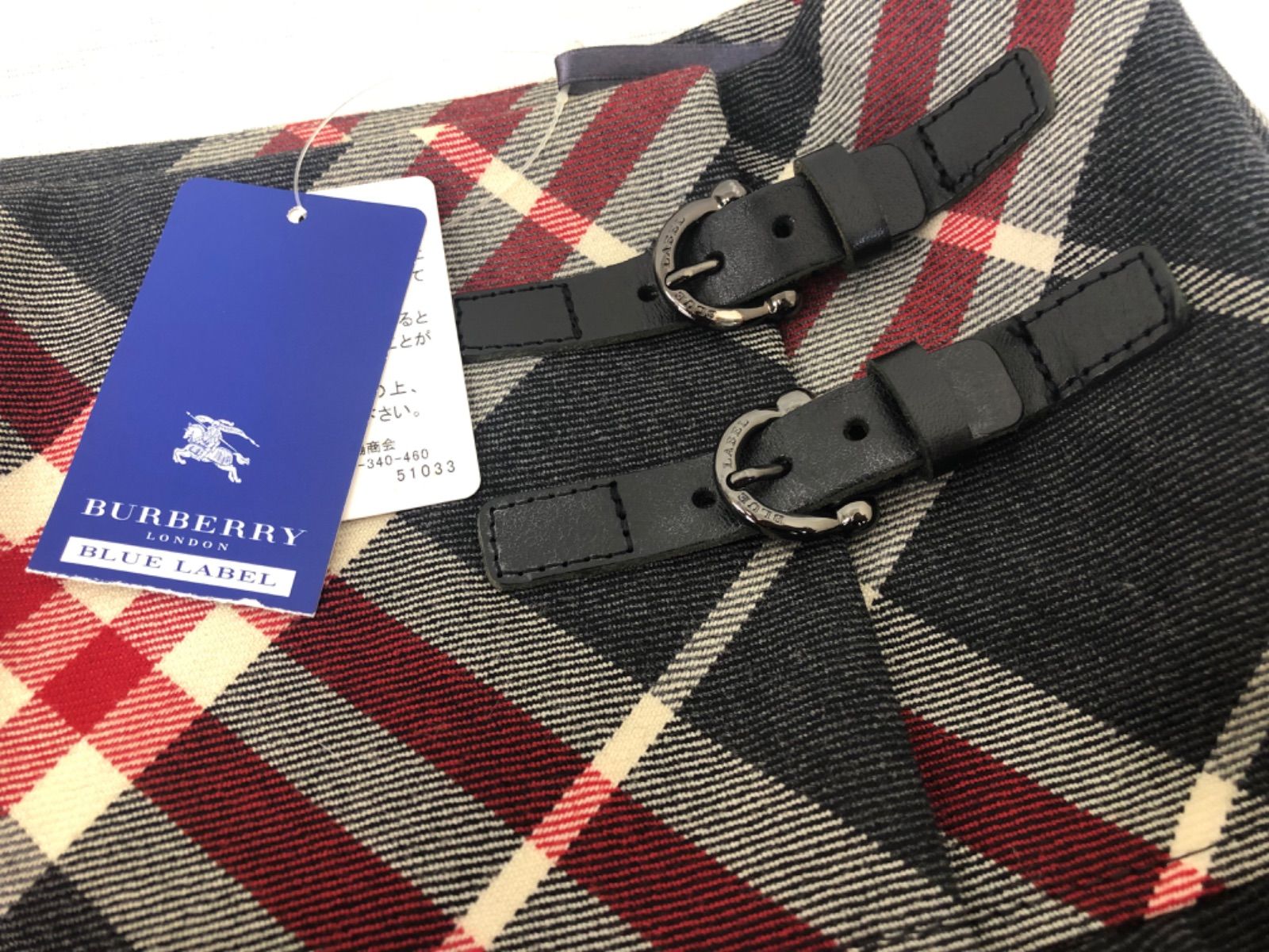 Burberry London BLUE LABEL チェック柄スカート（グレー系）38号 未