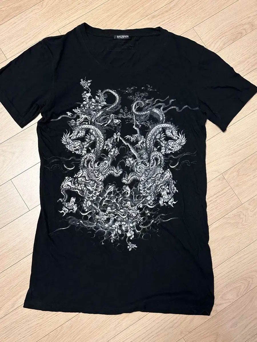 BALMAIN(バルマン) 黒 プリント 半袖 Tシャツ S - メルカリ