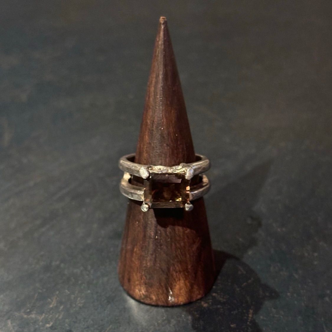 SILVER925 BROWN STONE RING/シルバー/リング