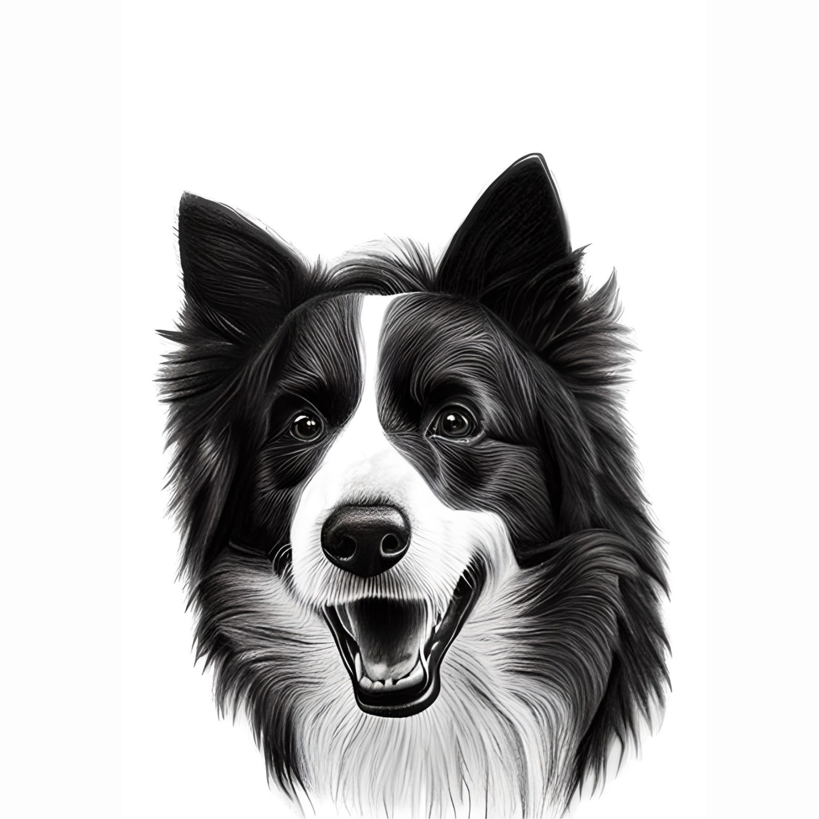 シェルティ 犬 犬の絵 原画 鉛筆画 絵画 手描き イラスト モノクロ