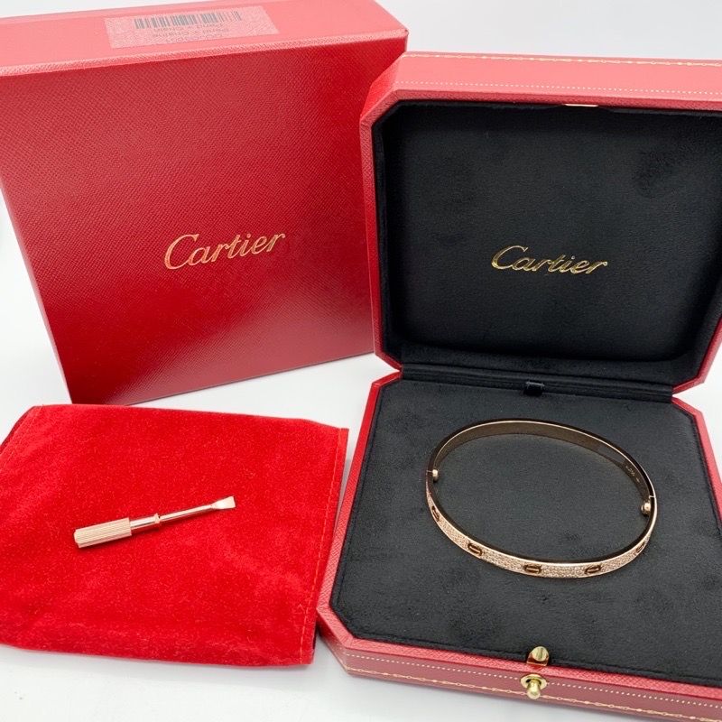 【仕上済】カルティエ ラブブレス #20 新型 PG ダイヤ 20 K18PG メンズ ブレスレット CARTIER