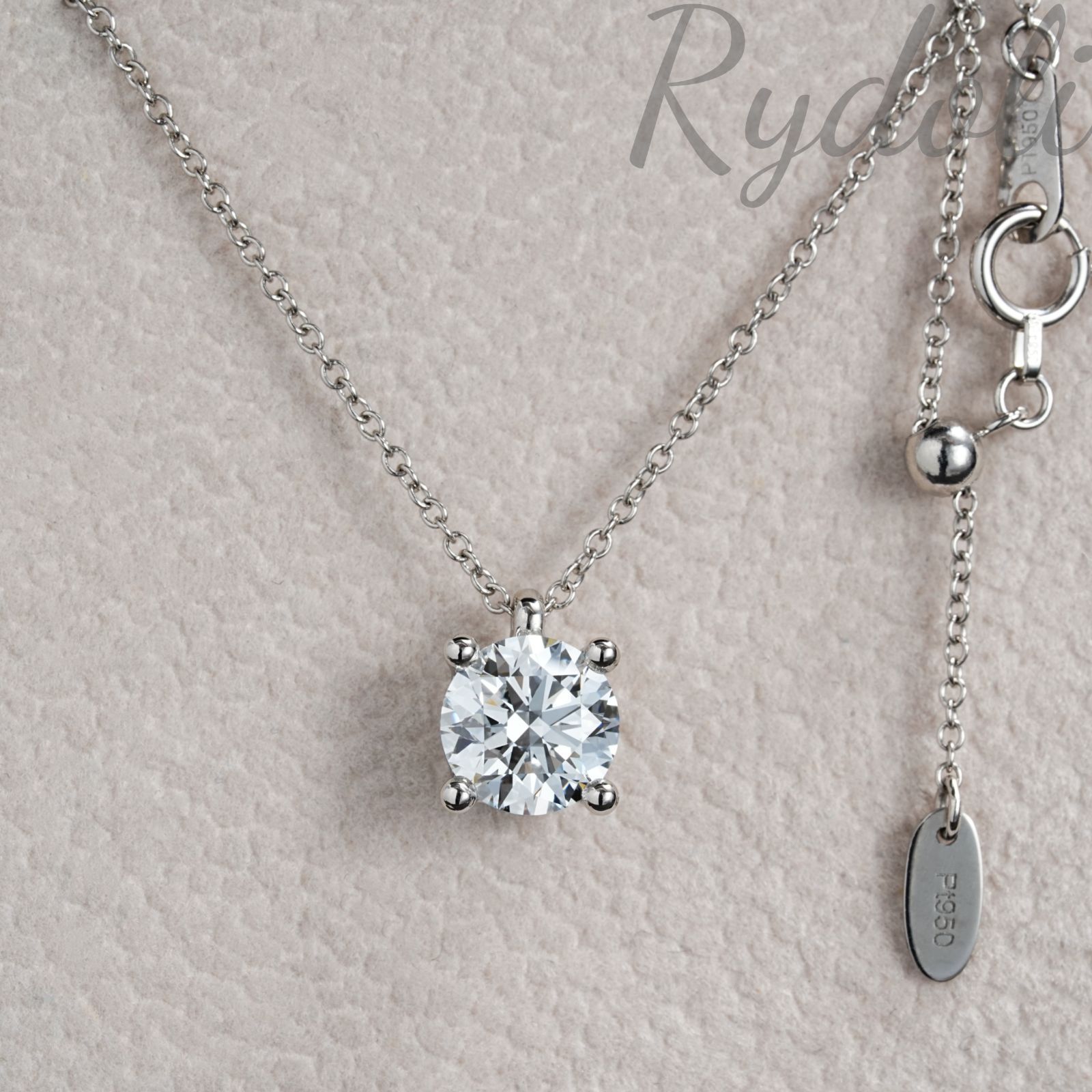 即納発送 PT950 1.22ct ラウンドダイヤネックレス ラボグロウン 