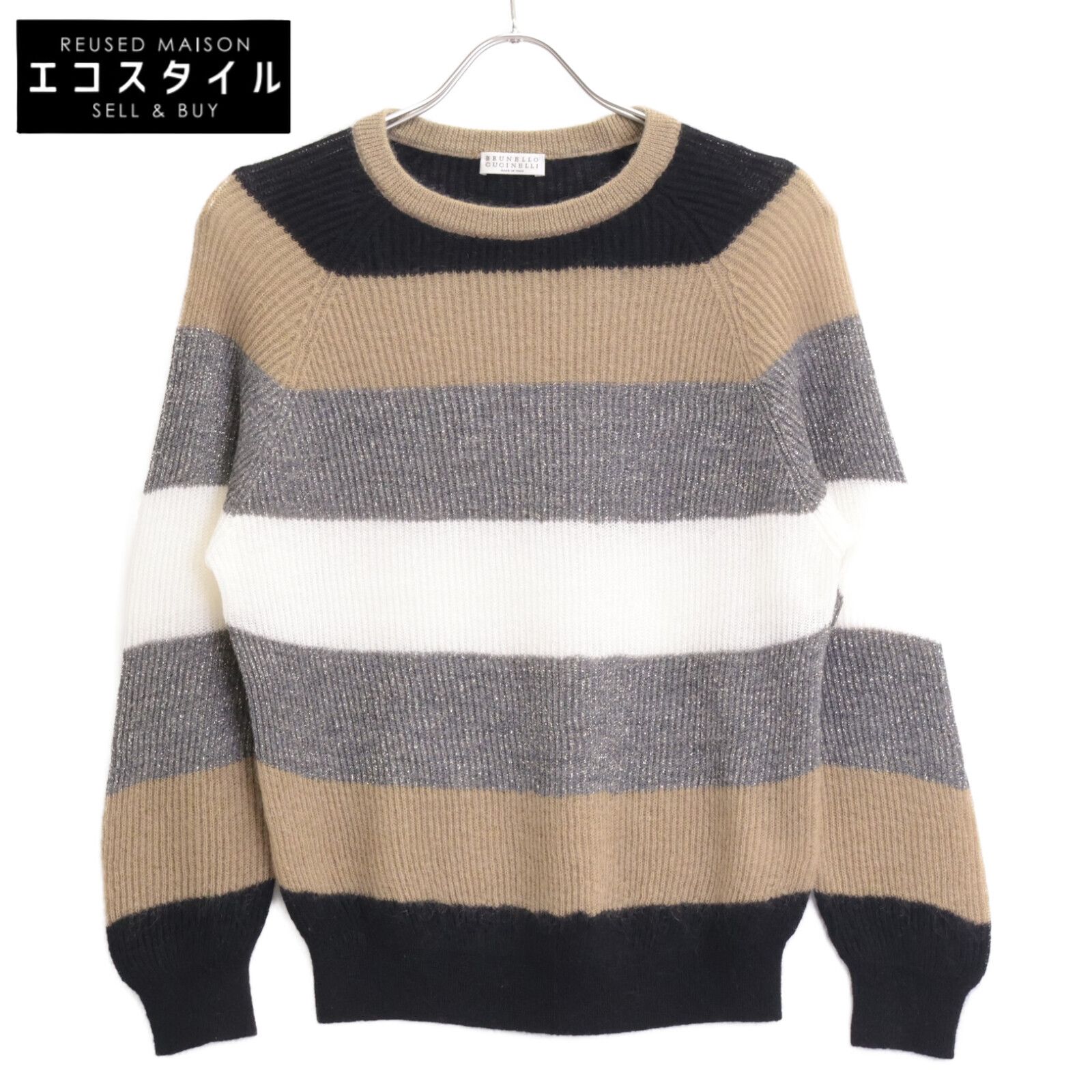 BRUNELLO CUCINELLI ブルネロクチネリ ﾏﾙﾁｶﾗｰ 18年 LAK666949 ｳｰﾙ ｶｼﾐﾔ ﾎﾞｰﾀﾞｰ ｾｰﾀｰ XS
