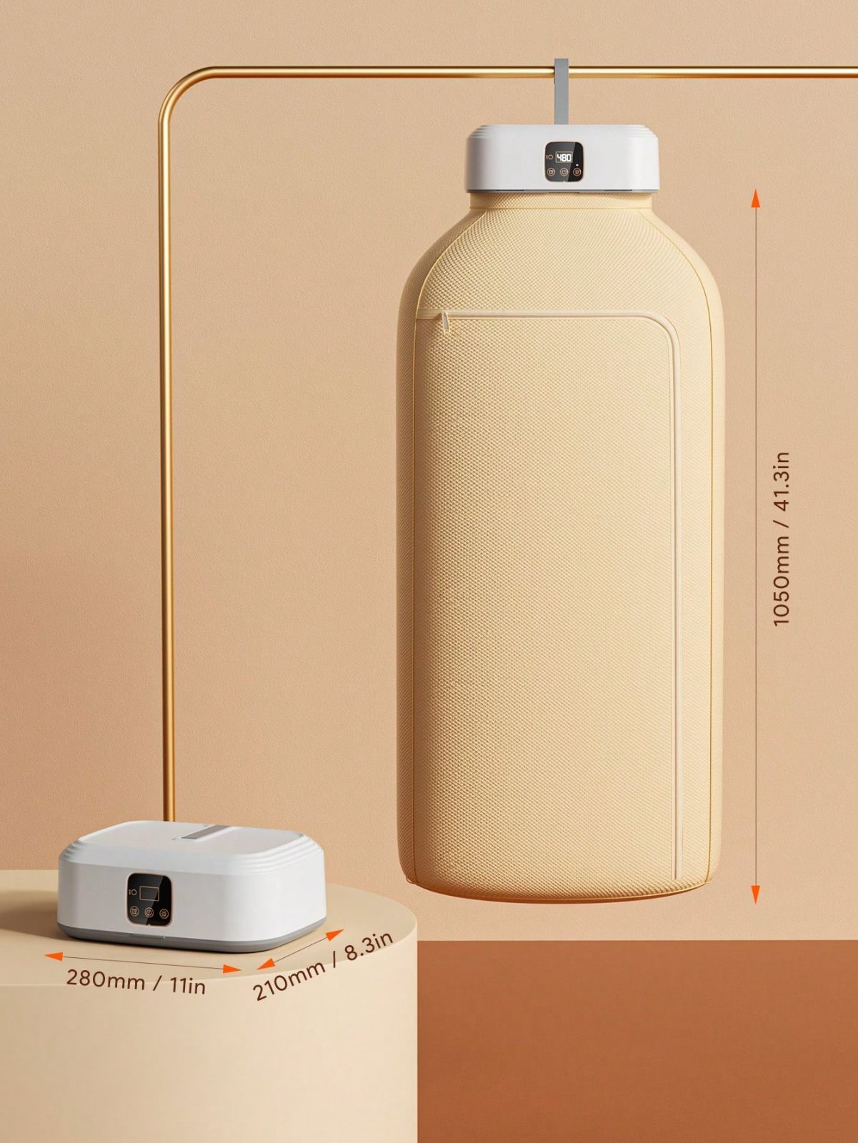 JMMO ポータブル衣類乾燥機 ミニドライヤー リモコン付き、リモコン式電気乾燥機、3Dサイクル乾燥、定温乾燥、柔らかく保護的な衣類、1~8時間インテリジェントタイミング、20分急速乾燥、様々な生地に対応デュアルスピード調整、トラベル、RV、自宅、アパート