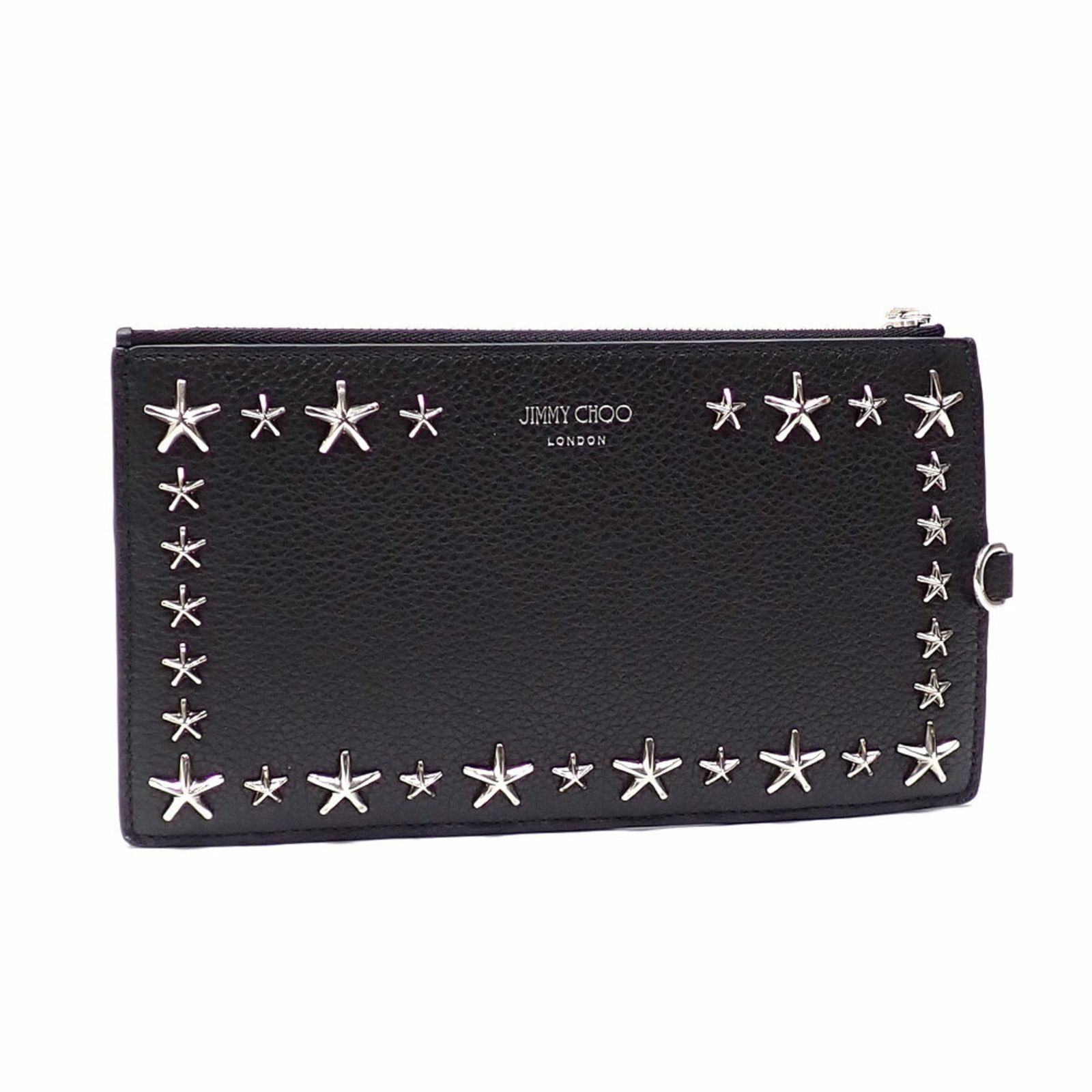 ジミーチュウ(Jimmy Choo) ジミーチュウ フラグメントケース メンズ ブラック 黒 レザー 長財布 小銭入れ  スタースタッズ A216527