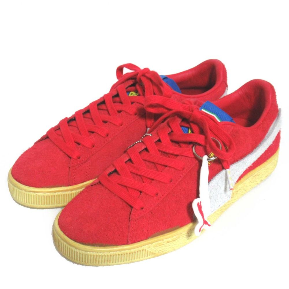 未使用 PUMA FERRARI プーマ フェラーリコラボ スエード レザー ローカット スニーカー シューズ 307999-01 27.5cm レッド メンズ 古着  USED